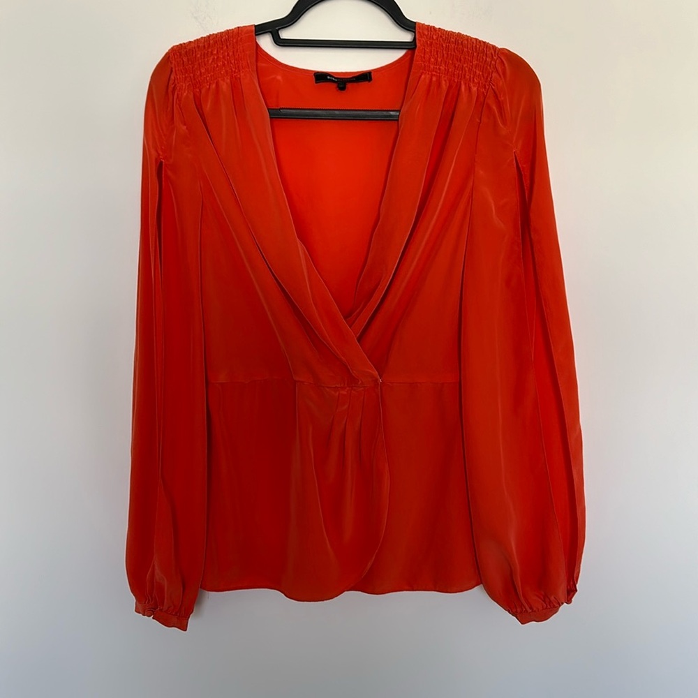 BCBG MAXAZRIA‎ Silk Long Sleeve Blouse - Size Medium